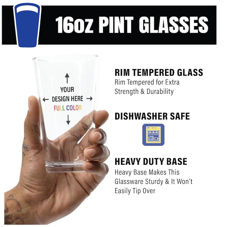 Custom Pint Glass Upload Logo