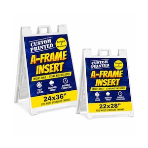 Custom Printed A-Frame Sign Insert, Weatherproof For Sandwich Board Signs