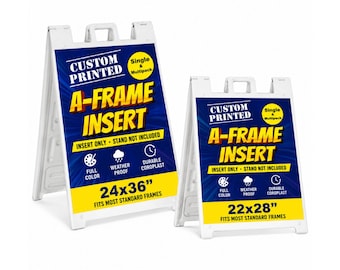 Custom Printed A-Frame Sign Insert, Weatherproof For Sandwich Board Signs