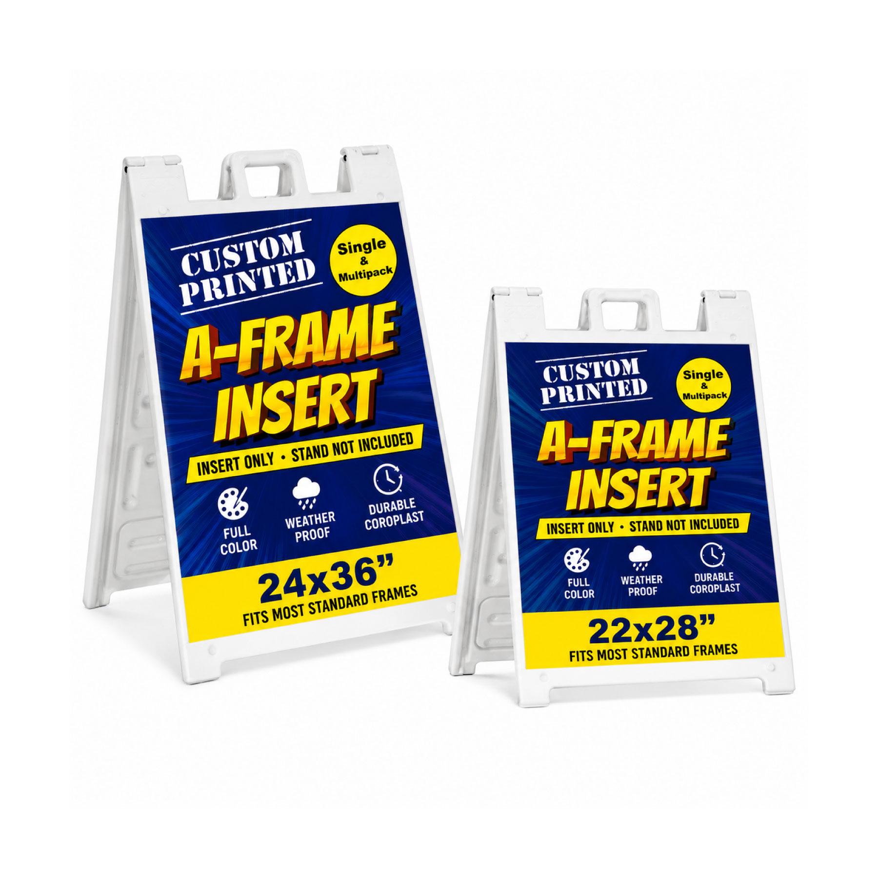 Custom Printed A-frame Sign Insert, Weatherproof for Sandwich