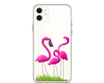 Flamingos on a Clear Transparent iPhone Case