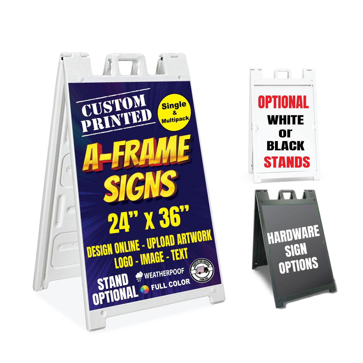 Custom Printed A-frame Sign With Stand, Weatherproof Sandwich Board ...