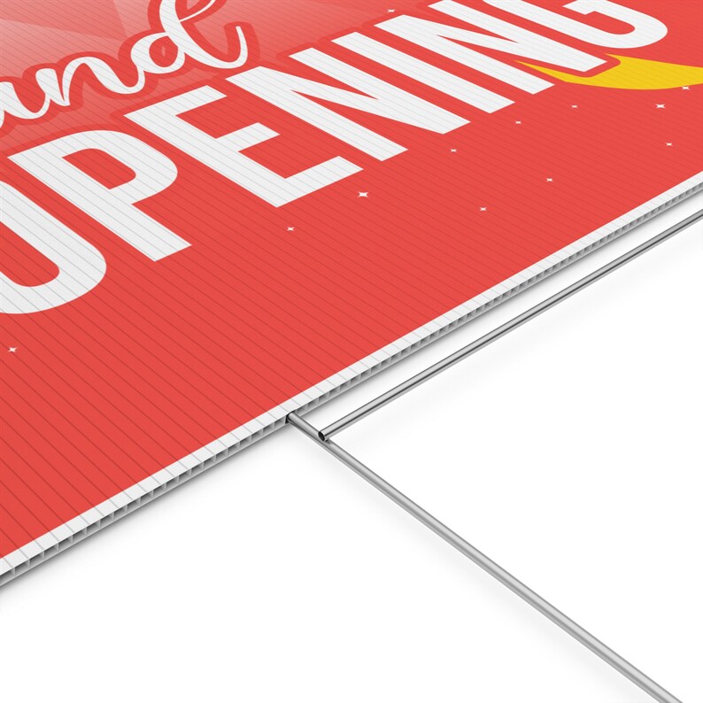 Grand Opening, Yard Signs, Double Sided Printing, Metal Stake Included ...