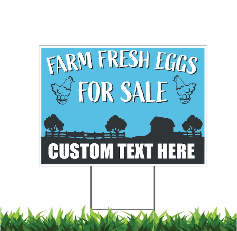 Custom Farm Fresh Eggs for Sale Yard Sign Printed 2Sided Etsy