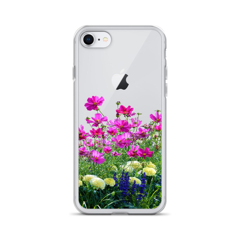 Flower Garden Pink Yellow Blue Flowers Clear Transparent iPhone Case - Etsy