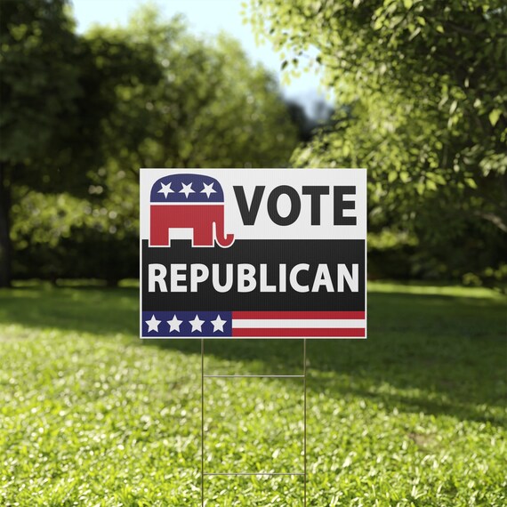 "Seen Enough Vote Republican" Gartenschild - Doppelseitig, 30,5x45,7 Cm, Aus 4mm Wellkunststoff Mit Metallpfahl, Made In USA