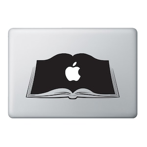 Open Book Reading Apple Vinyl Decal/Sticker, Fits 11"/13" Air and 13"/15" MacBooks
