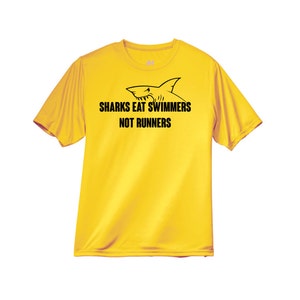 Sharks Eat Swimmers Not Runners Workout Running Performance Men Mens Crew Shirt N3142, HSCustom50