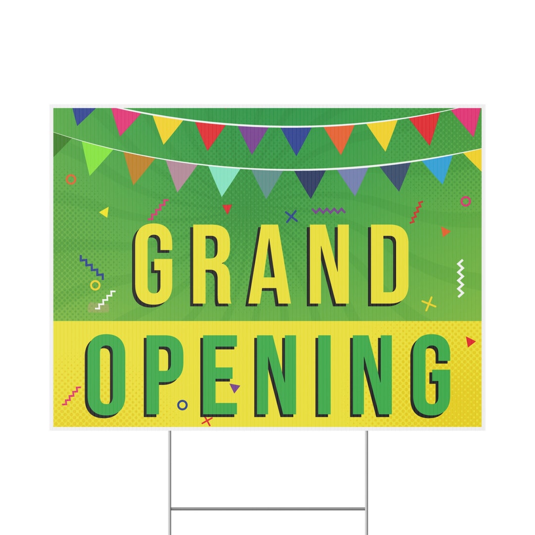 Grand Opening, Yard Signs, Double Sided Printing, Metal Stake Included ...