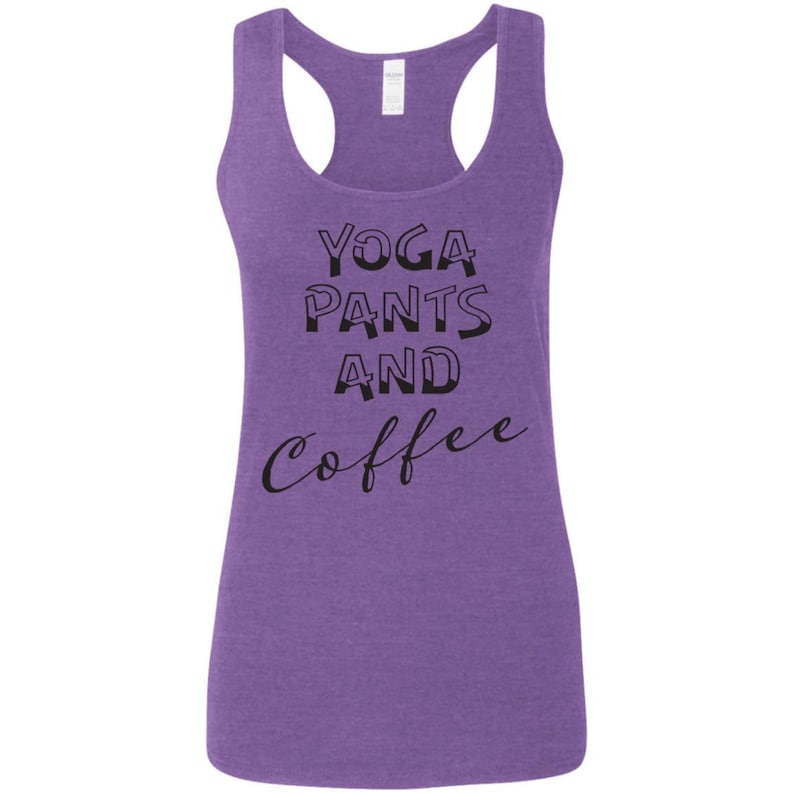 Yoga Pants and Coffee G645RL Ladies/' Softstyle Racerback Tank