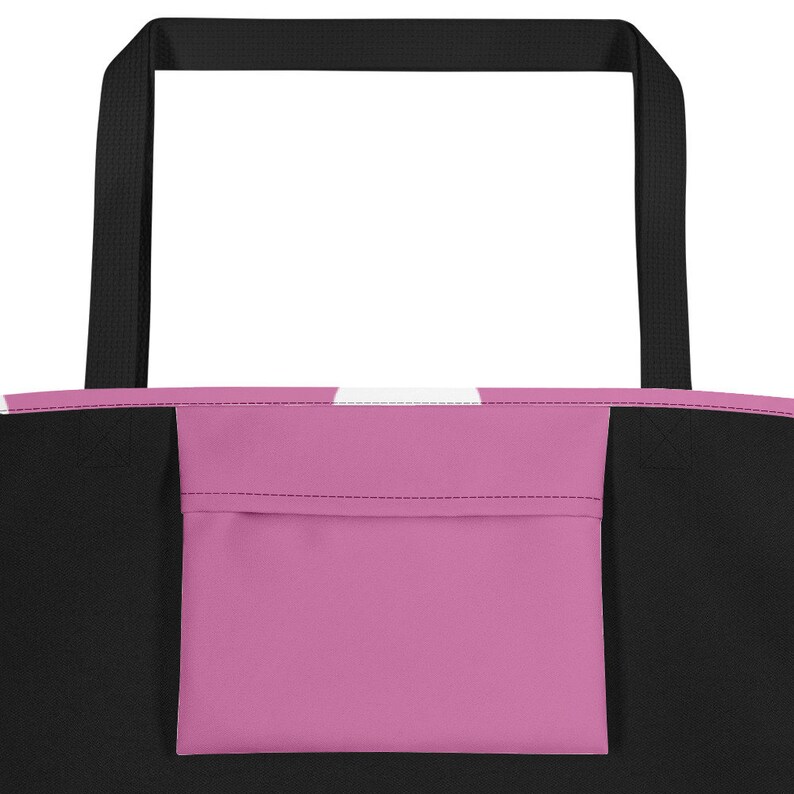 White Polka Dot Pattern Pink Background Beach Bag