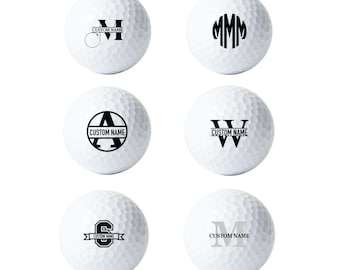 Personalized Monogram Golf Balls, Custom Name, Sleeves of (3/6/12/24)
