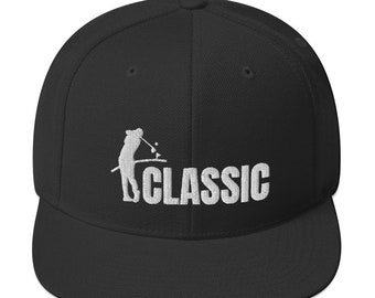 Golf Classic White Embroidered Snapback Hat