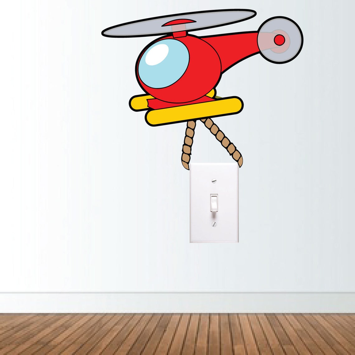 Toy Helicopter Flying and Hauling Wall Vinyl Decal to Decorate Etsy