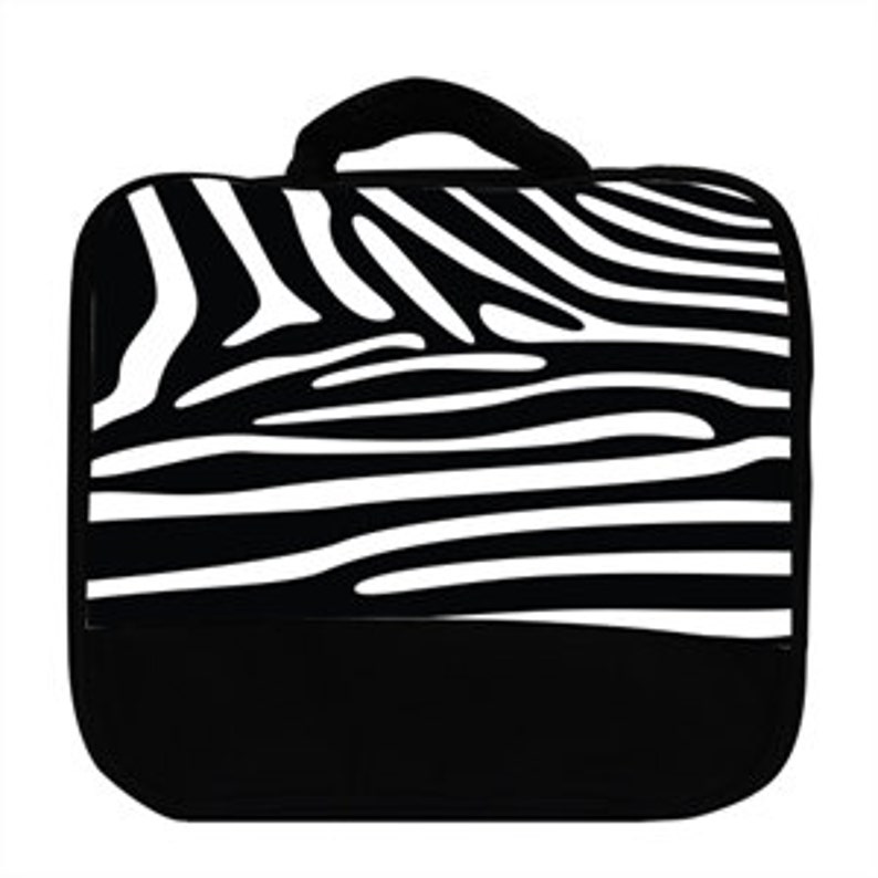 Zebra Stripe Stripes Safari Print Canvas Lunch Bag a5906