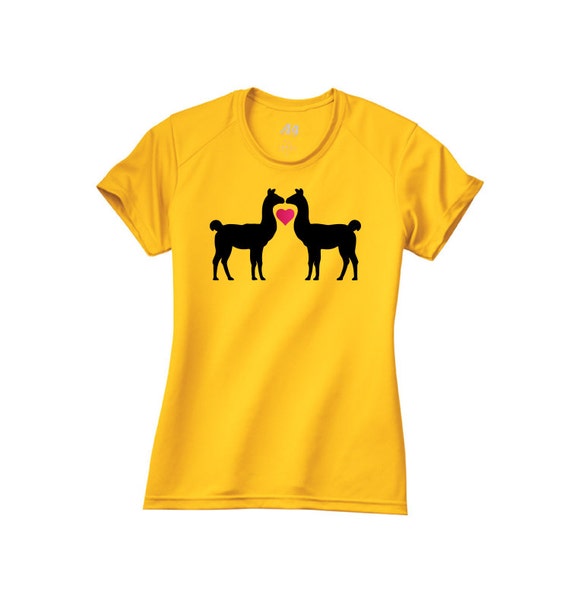 Llama Two llamas with heart Running Performance Adult Crew Shirt N3142 HSCustom76