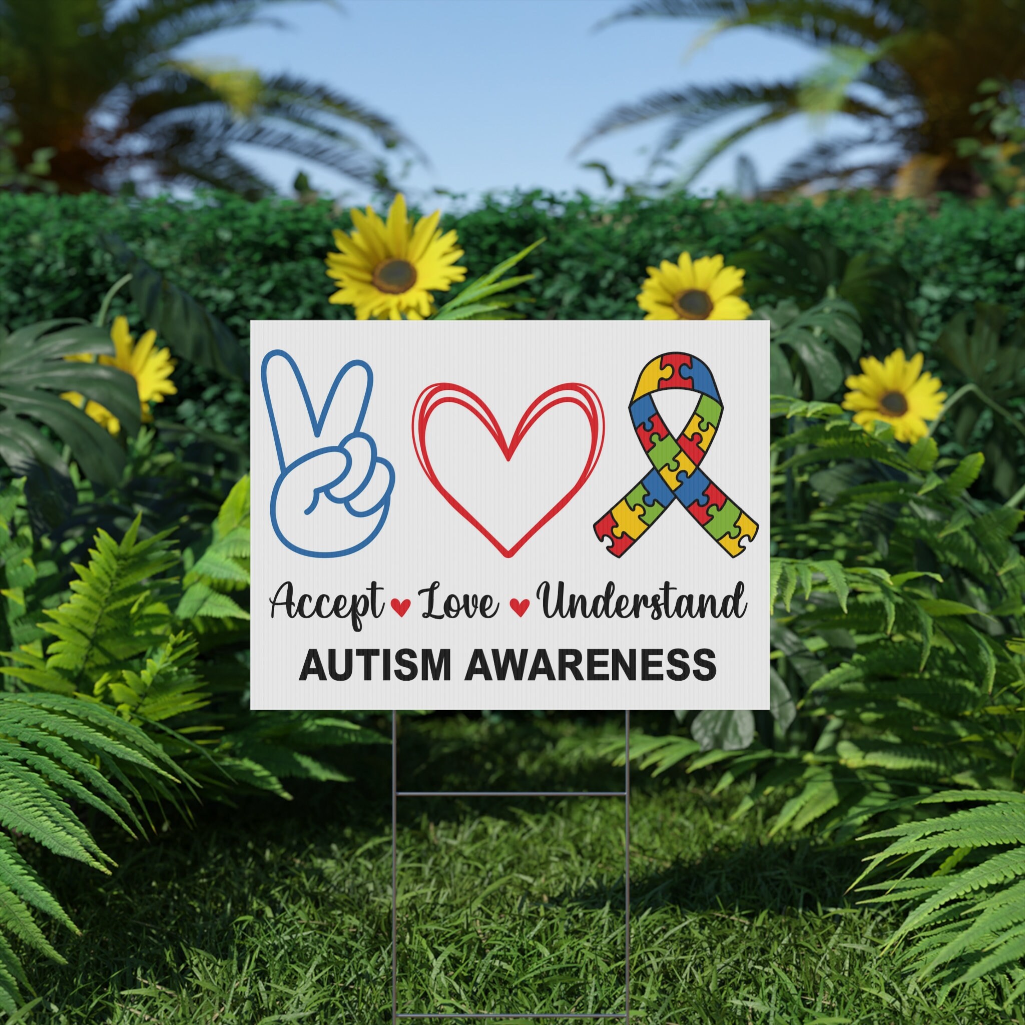 Autism Awareness Yard Sign, Printed 2-sided -12x18, 24x18 or 36x24 ...