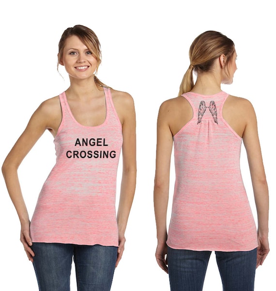 Angel Crossing Angel Wings on the Back Workout Running
