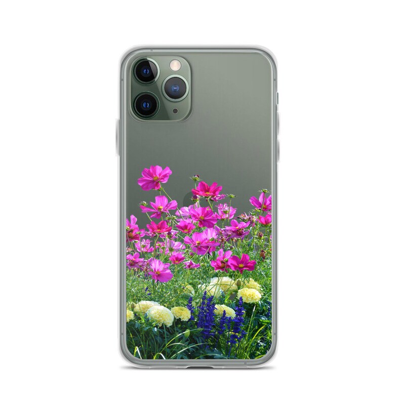 Flower Garden Pink Yellow Blue Flowers Clear Transparent iPhone Case - Etsy
