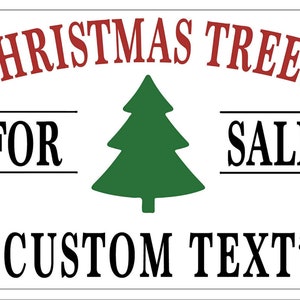 Christmas Tree Yard Sign, Personalize it with Your Custom Contact Info, Full Color on 18 x 24 Corplast, Stakes Included