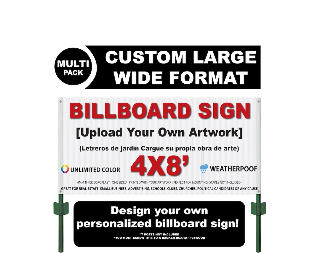 Custom Extra Large Yard Sign, Billboard Signs, Outdoor, Weatherproof ...