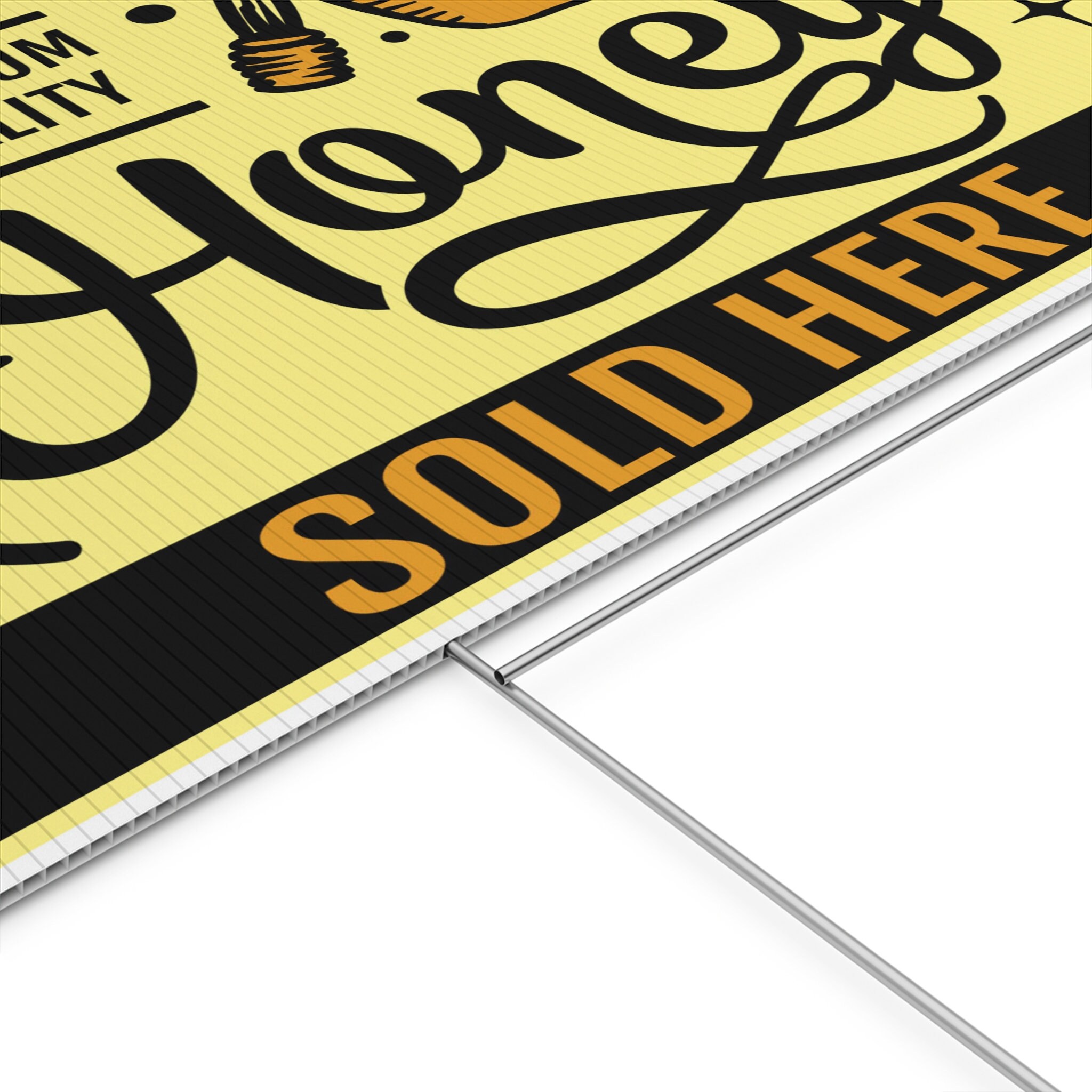 Honey Sold Here Sign, Premium Quality, Yard Sign, Printed 2