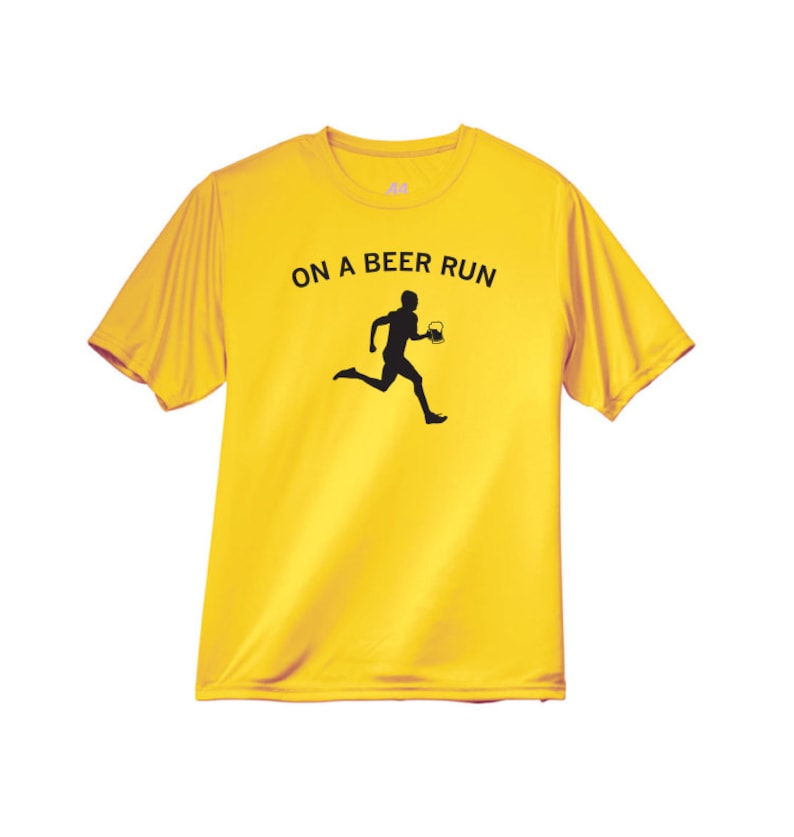 On A Beer Run Workout Running Performance Men Mens Crew Shirt Etsy
