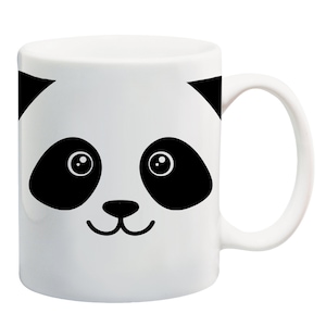 Panda Bear Face Coffee Mug, 11oz 15oz 20oz, Black Ringer Coffee Mug 11oz, Stainless Steel Travel Mug 14oz, Latte 12oz Mug, Morph White Ceramic 11oz