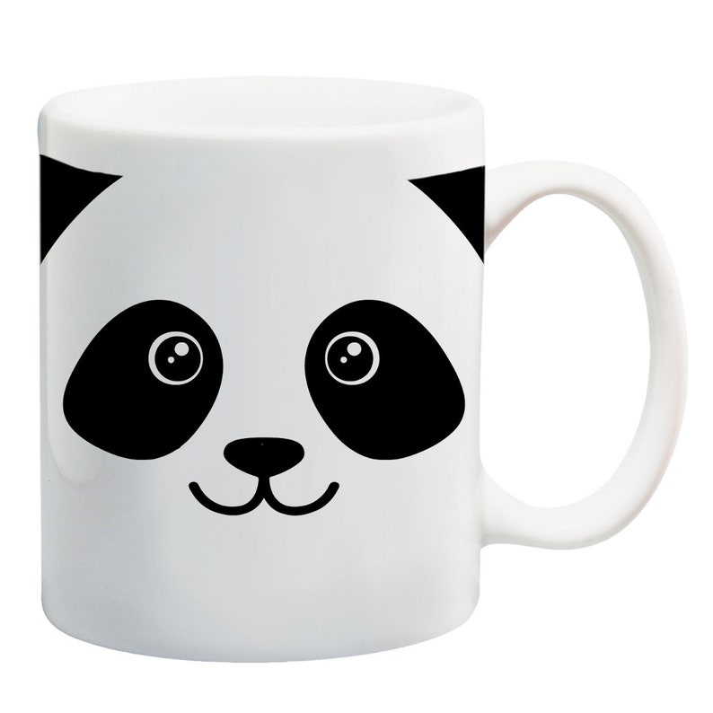 Panda Bear Face Coffee Mug, 11oz 15oz 20oz, Black Ringer Coffee Mug 11oz, Stainless Steel Travel Mug 14oz, Latte 12oz Mug, Morph White Ceramic 11oz