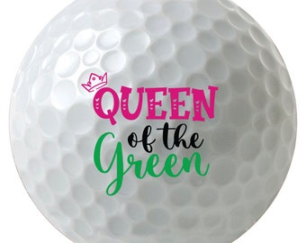 Queen of the Green Printed Golf Balls, Sleeves of 3