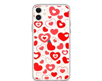 Hearts Red Heart Pattern iPhone Case