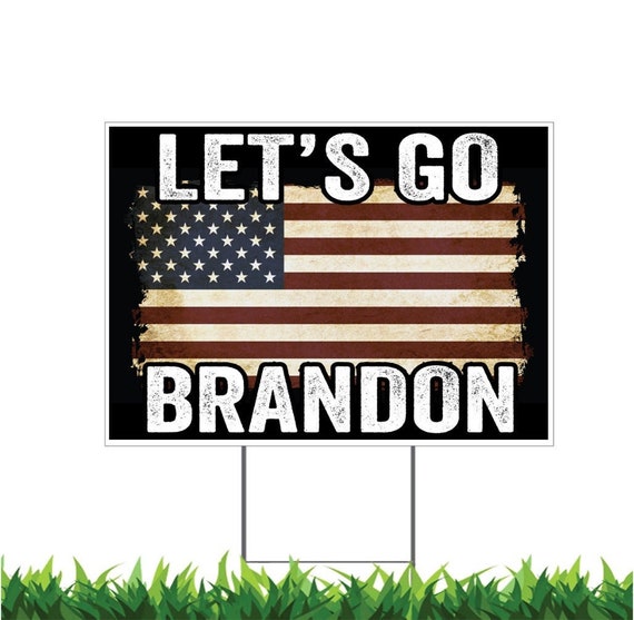 2 Pack Lets Go Brandon Yard Signs 16 x 24 - Double-Sided Print