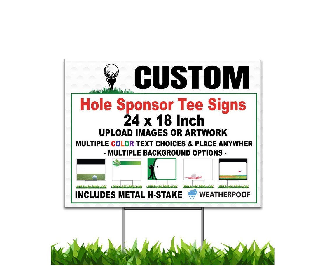 Custom Golf Signs, Hole Sponsor Signs, Golf Tee Signs, 24 X 18 Inch, H