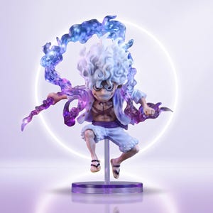 Luffy Gear 5-figur, One Piece-staty av solguden Nika, mini-animefigur, PVC-samlarobjekt, manga-dekor, anime-present
