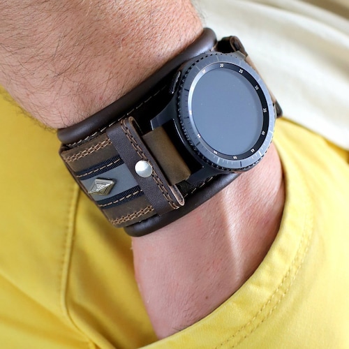 matras Aangenaam kennis te maken Methode Leather Strap for Watch Samsung Gear S3 Frontier or Classic - Etsy