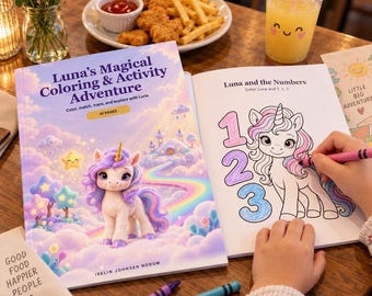 Unicorn Coloring & Activity Book for Kids | 40 Printable Activities + Audio | Screen-Free Fun | Instant Download