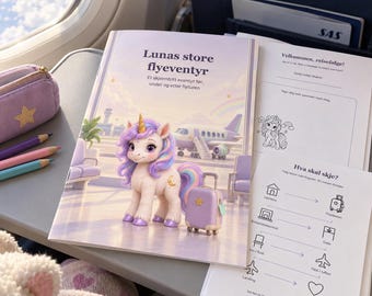 Lunas Flyeventyr Aktivitetshefte for Barn | Skjermfrie Flyaktiviteter (PDF Utskrift)