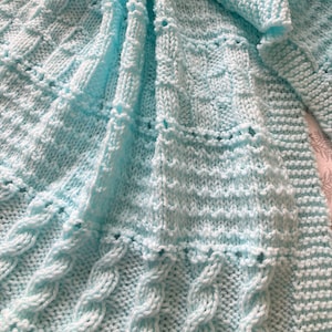 Knitting pattern ~ Avril Baby Blanket in DK Yarn ~ ENGLISH ~ PDF Download