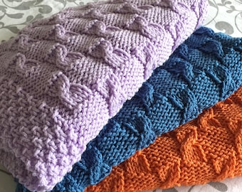 Broken Cables Baby Blanket  ~Knitting pattern ~ ENGLISH