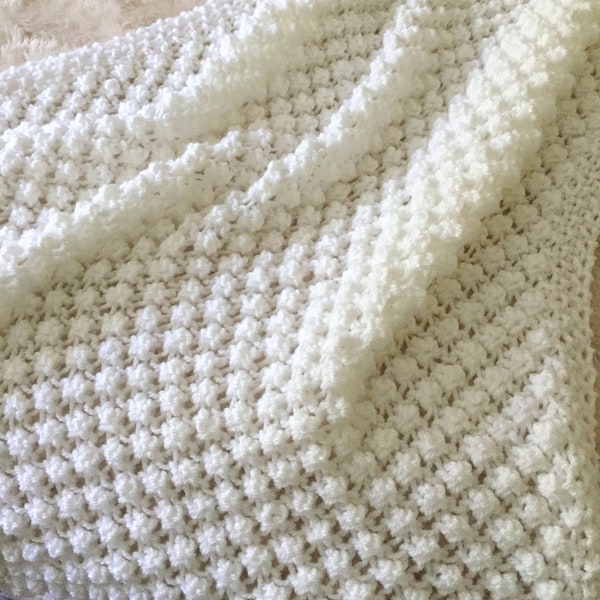 Knitting pattern ~ Bobble Baby Blanket ~  ENGLISH ~ PDF Download