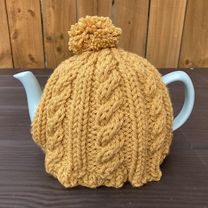 Knitting pattern ~ Easy Cable Tea Cosy  ~ ENGLISH ~  PDF Download