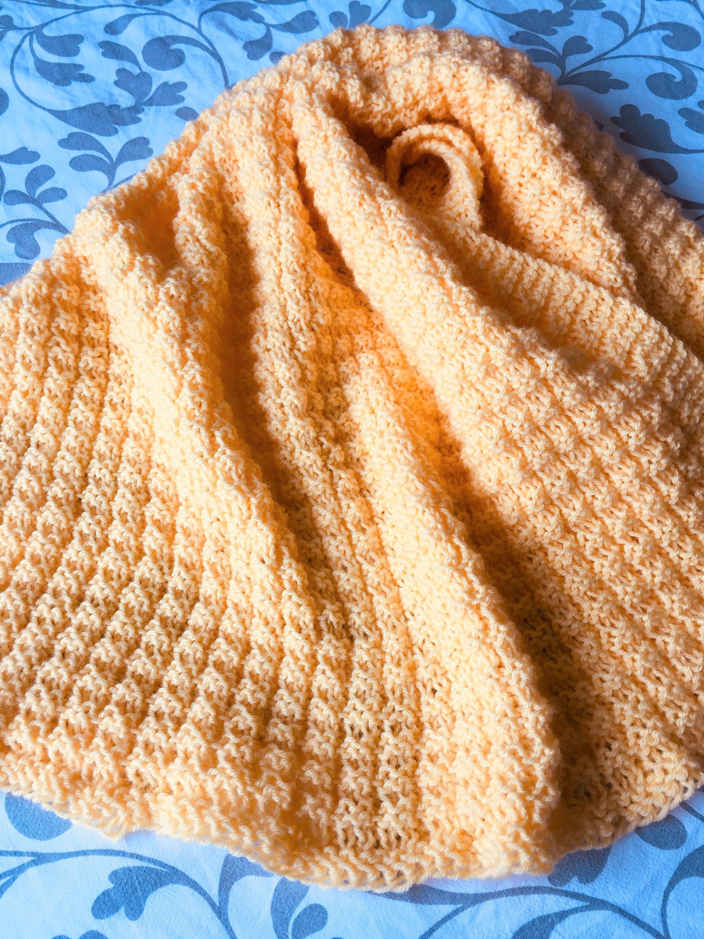 Simple Waffle Baby Blanket Pattern Knitting pattern Etsy
