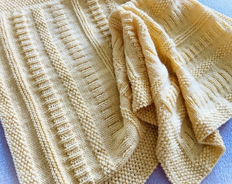 Knitting Pattern ~ Elena Baby Blanket ~ Simple Knit  ~ ENGLISH ~ PDF Download