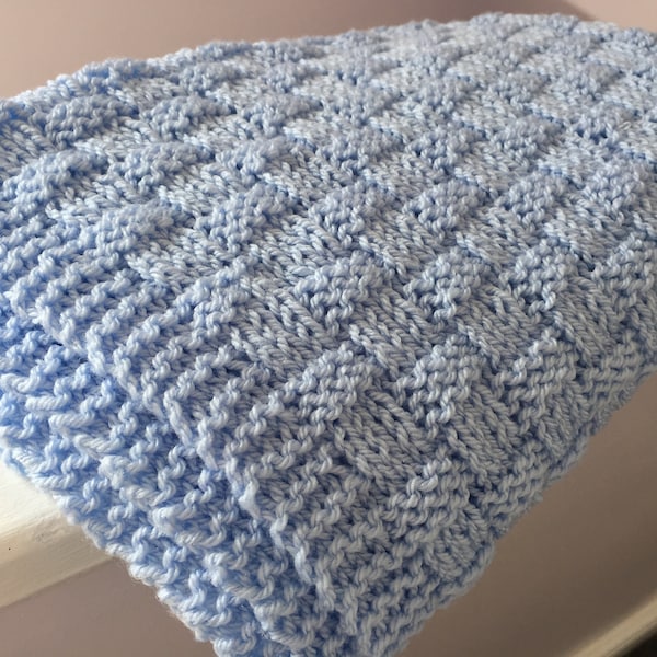 PDF ~ Quick and Easy Basket Weave Baby Blanket  ~ Knitting pattern ~ ENGLISH