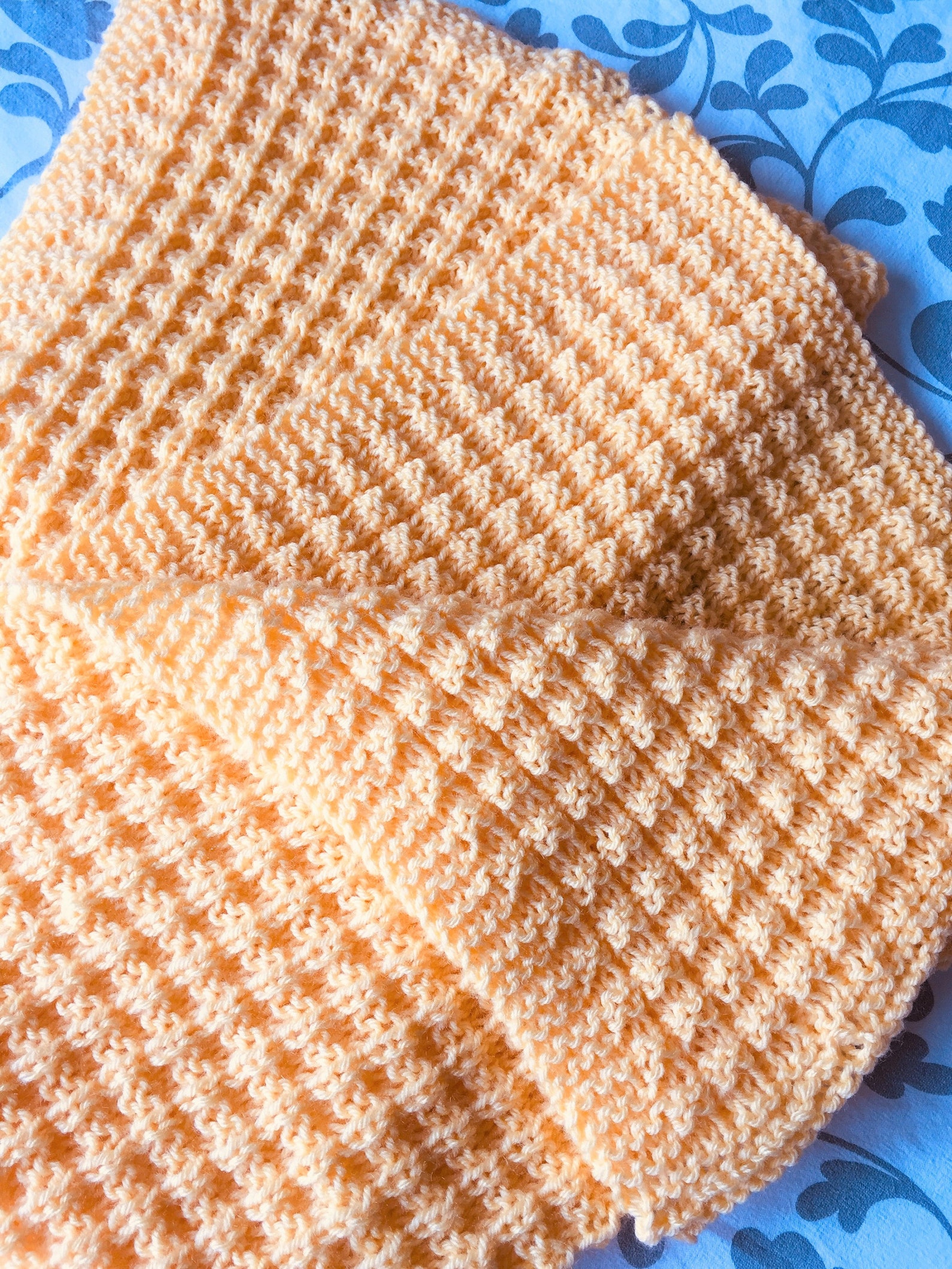 Simple Waffle Baby Blanket Pattern knitting Pattern Etsy UK