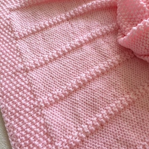 PDF Knitting pattern Easy Baby Blanket Reversible Design Aran Yarn ENGLISH image 9
