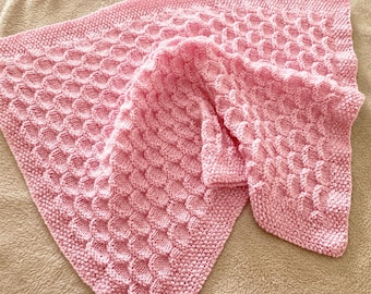 Knitting pattern ~ Becca Baby Blanket in DK Yarn ~ ENGLISH ~ PDF Download