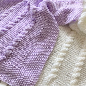 Easy cable knit baby blanket pattern sale