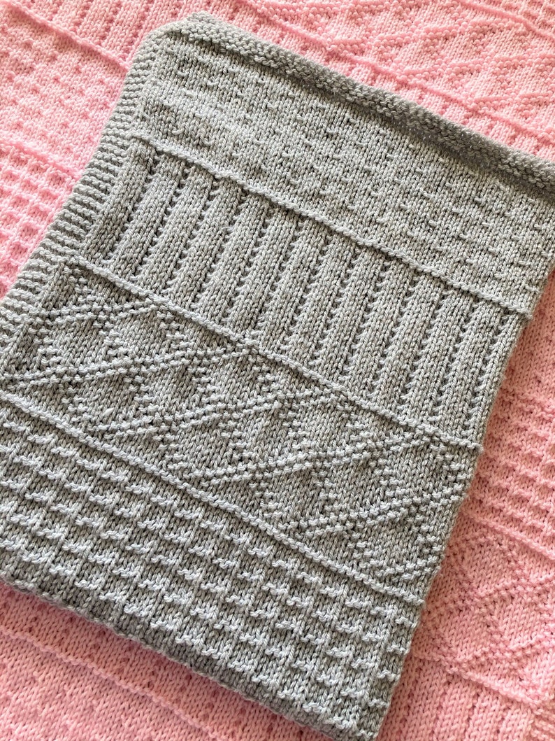 Knitting Pattern Easy Sampler Baby Blanket in DK Yarn PDF Etsy Canada