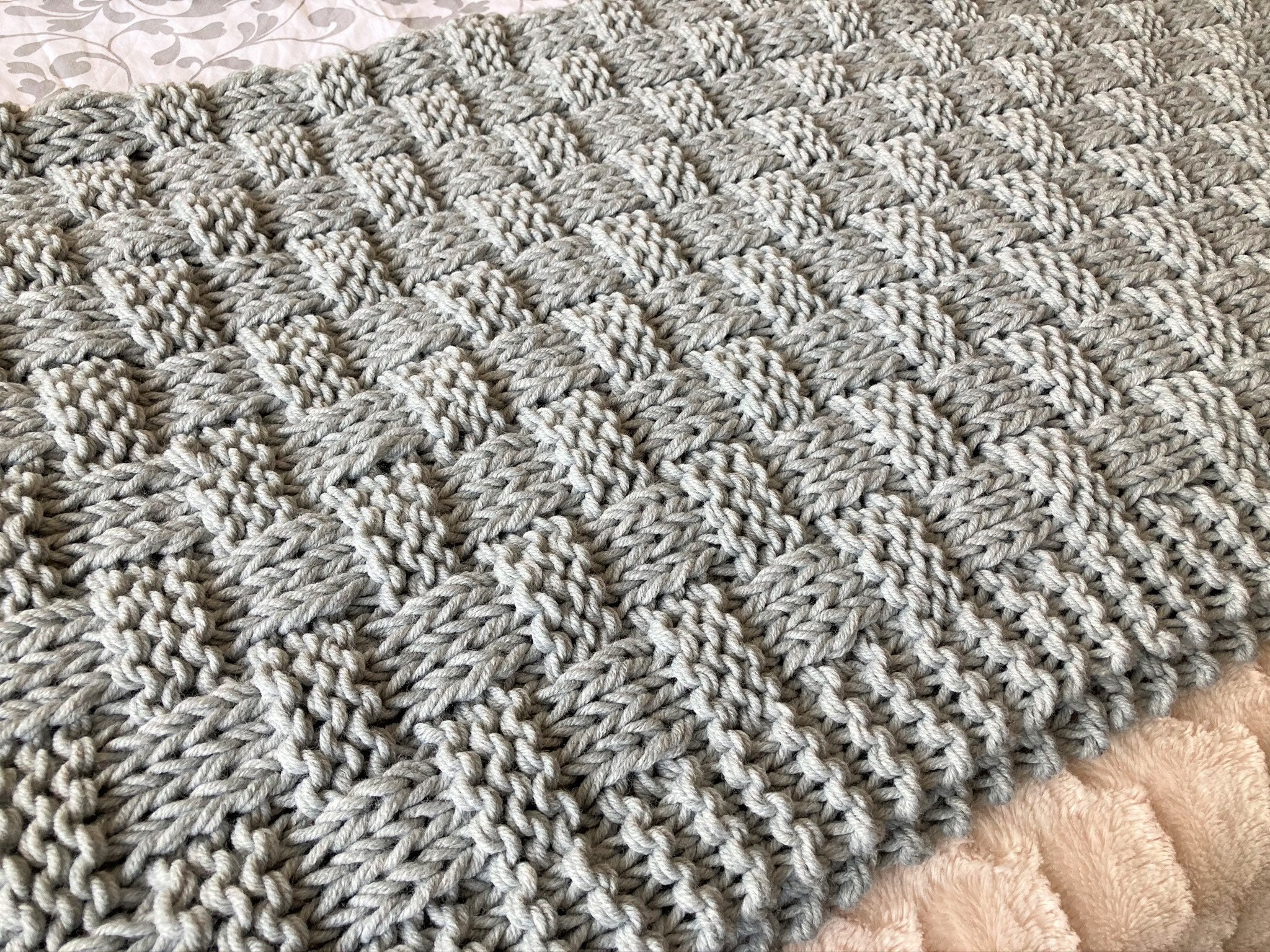 Chunky Basket Weave Blanket / Sofa Throw Knitting pattern Etsy